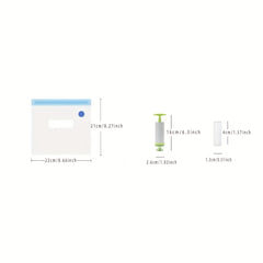 Vacuum Sealer Bag with Hand Pump, Clips - Food Storage Bag