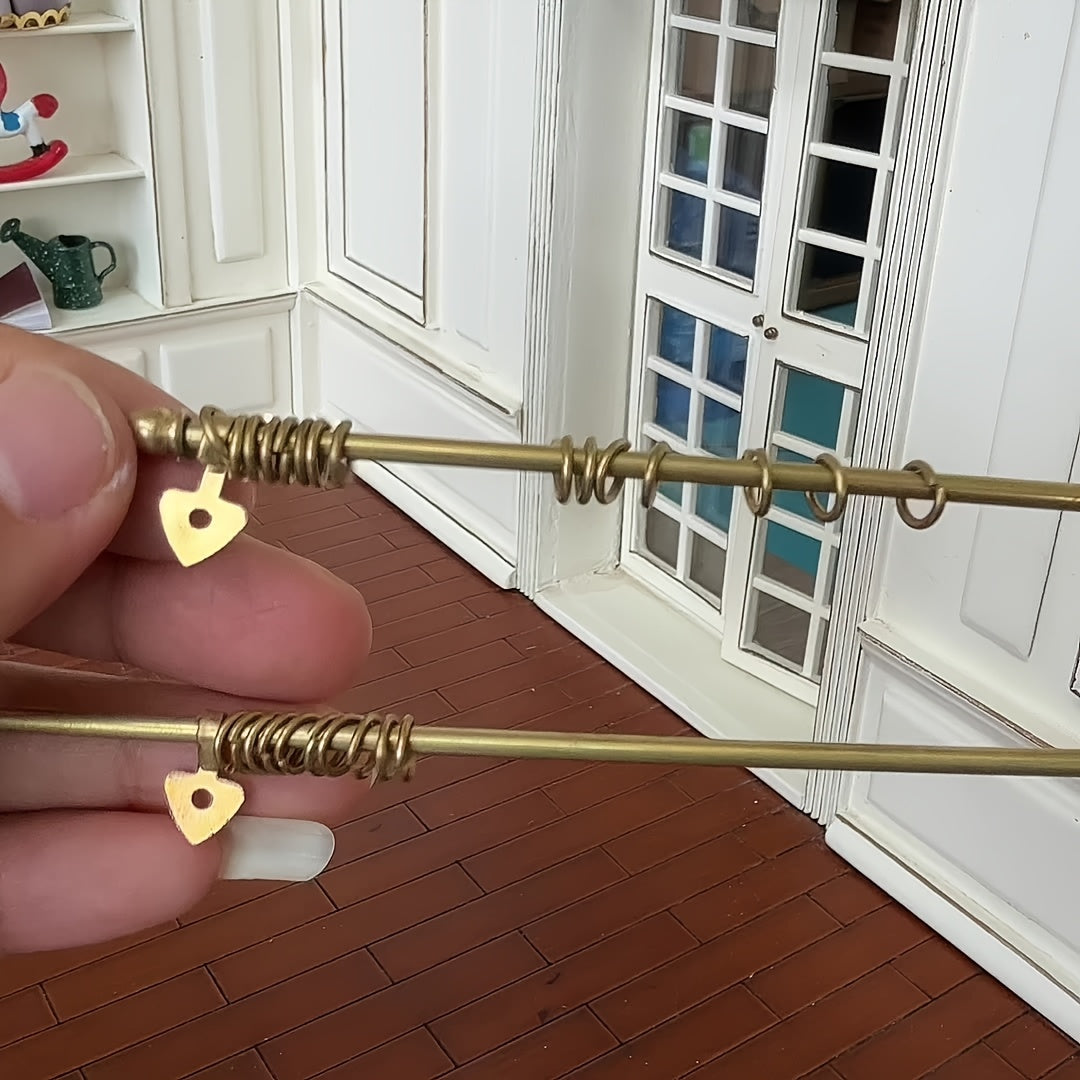 Dollhouse Metal Curtain Rods w/ Lace Curtains DIY Decor & Photography Props