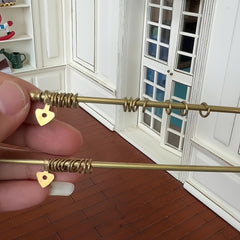 Dollhouse Metal Curtain Rods w/ Lace Curtains DIY Decor & Photography Props