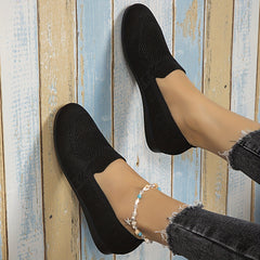 Women's Light Mesh Panel Slip On Flat Shoes
