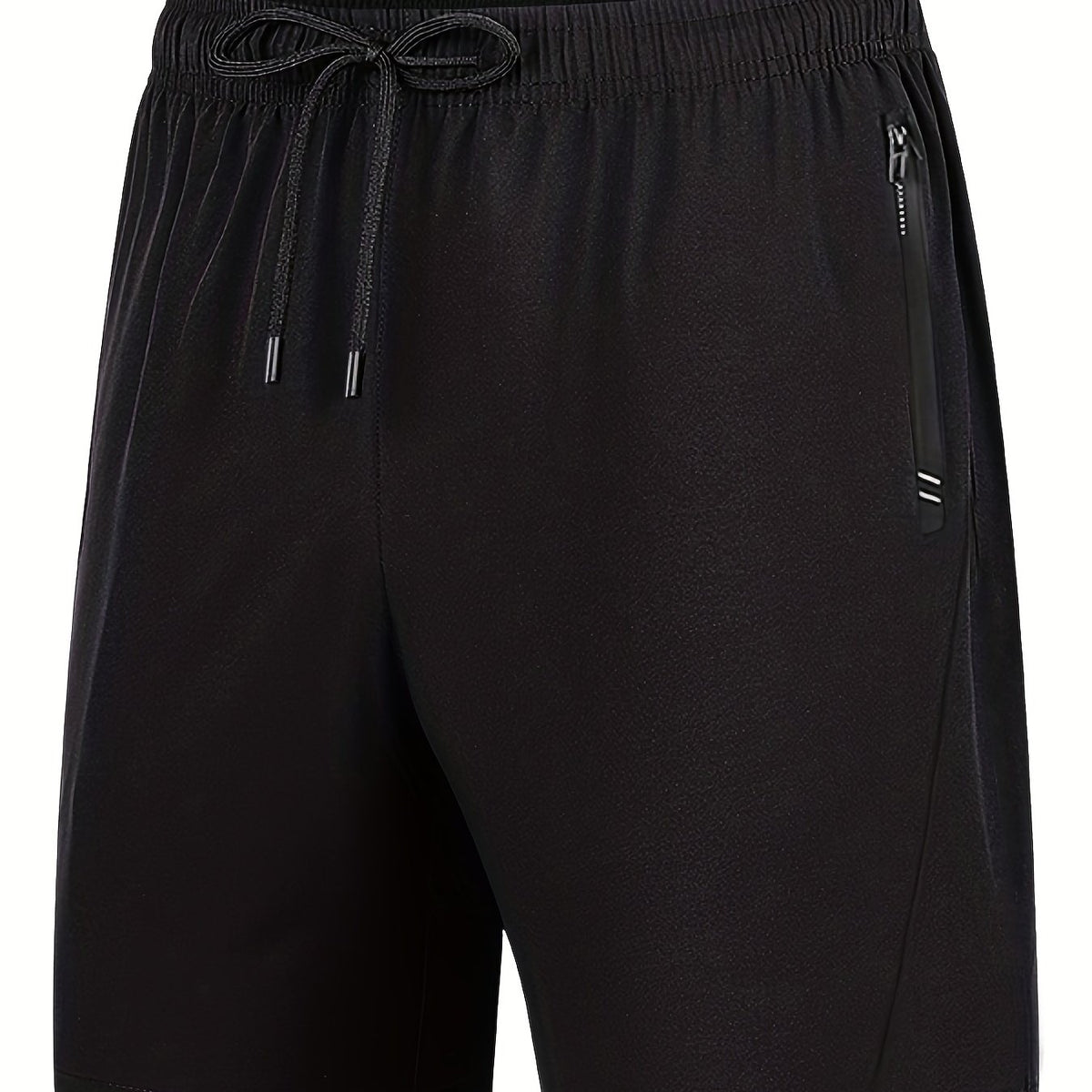 Men's Solid Breathable Shorts with Pockets - Elastic Waist