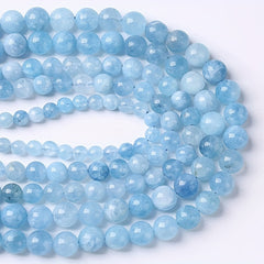 6mm 10mm Aquamarines Natural Stone Loose Beads