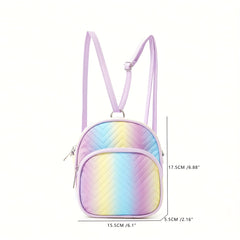 Large Capacity Rainbow Lightweight Quilted Backpack for Kids