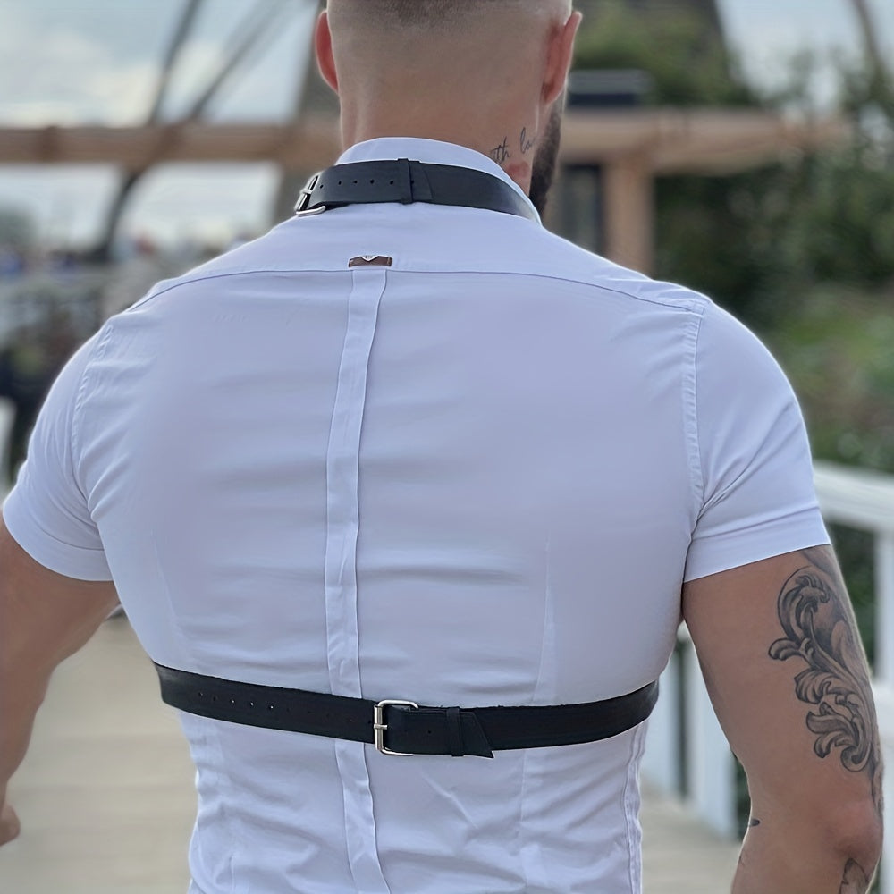 Men's Punk Body Harness PU Leather Adjustable Body Chest Belt
