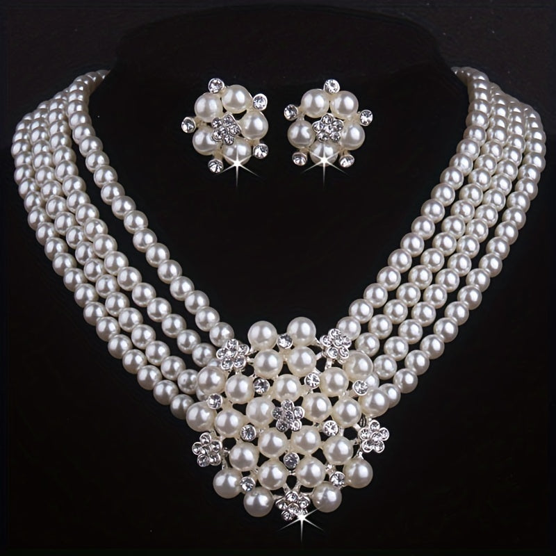 Bridal Jewelry Set Necklace & Earrings for Weddings Christmas