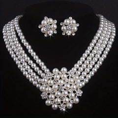 Bridal Jewelry Set Necklace & Earrings for Weddings Christmas