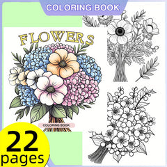 Floral Coloring Book for Adults & Teens - Hydrangeas, Roses, Daisies