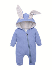 Newborn Bunny Ears Hooded Jumpsuit