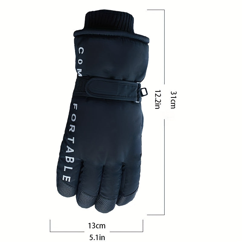 Men's Winter Touch Screen Ski Gloves Thick Warm Windproof & Waterproof