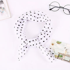 65cm Chiffon Polka Dot Print Scarf Casual Square Scarf Bandana