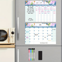 Magnetic Dry Erase Fridge Calendar and Chore Chart