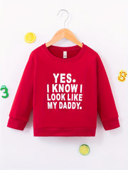 I Like My Daddy Letter Print Boys Sweatshirt