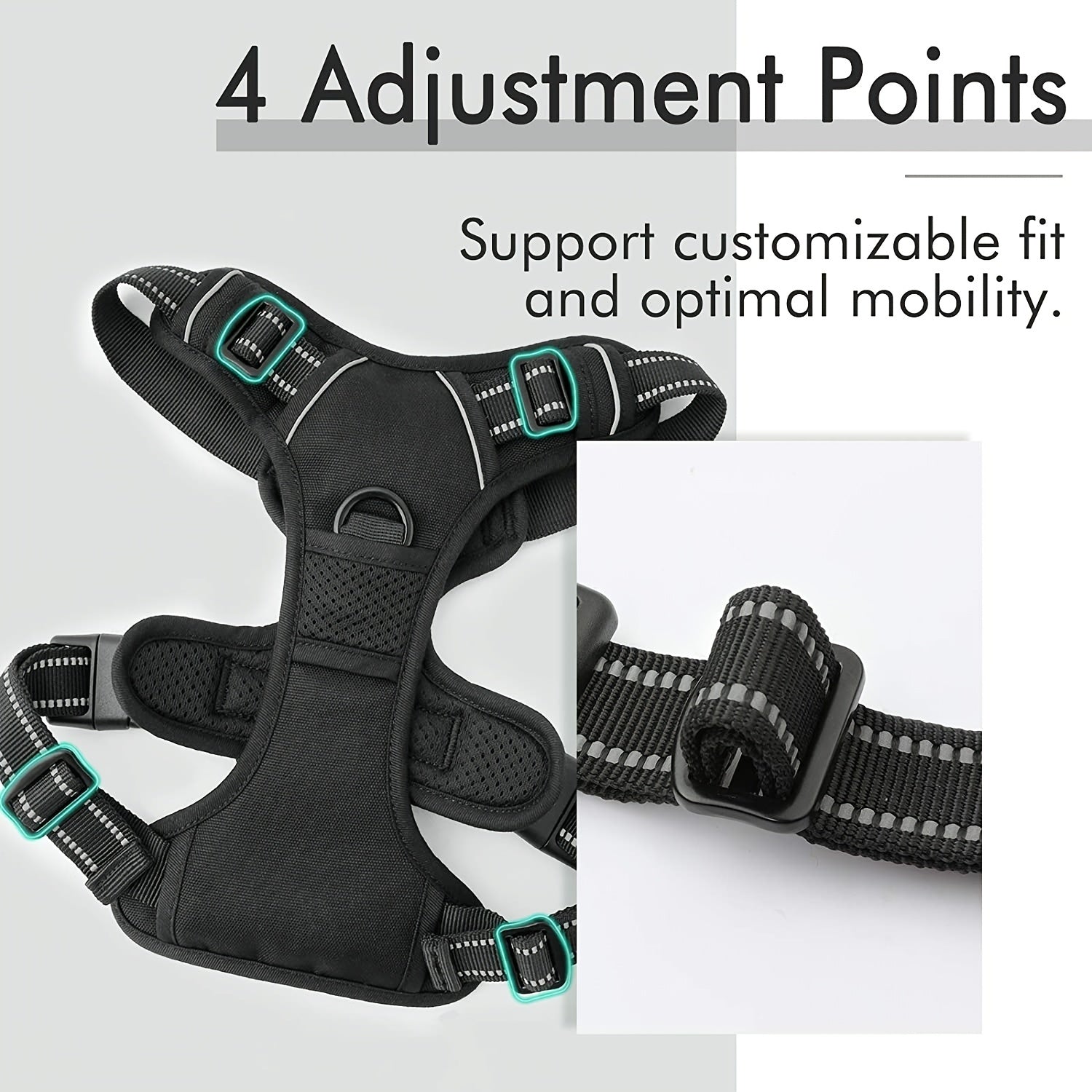 Adjustable No Pull Dog Harness with Padded Vest - Comfortable Walking Experience