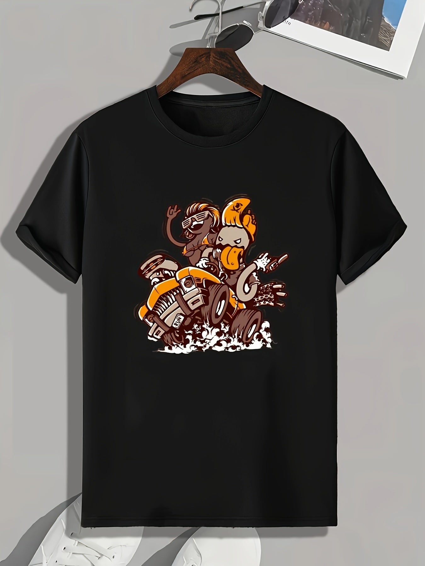 Werewolf Pattern Print Men's Sports T-shirt Graphic Tee for Fitness Activities