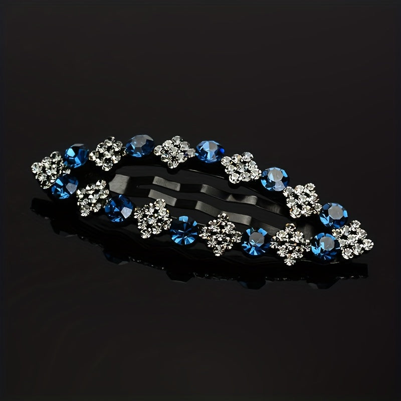 Rhinestone Snap Clip Metal Hairpin for Side Hair Bang Braids