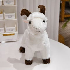 Soft Goat Plush Toy with Expressive Eyes & Horns
