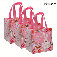 6PCS Easter Gift Bags Reusable Tote Bags Grocery Shopping Bunny Egg Totes