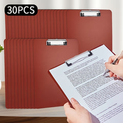 30 Pack Reddish Brown Clipboard Folder A4 Size Waterproof Document Storage