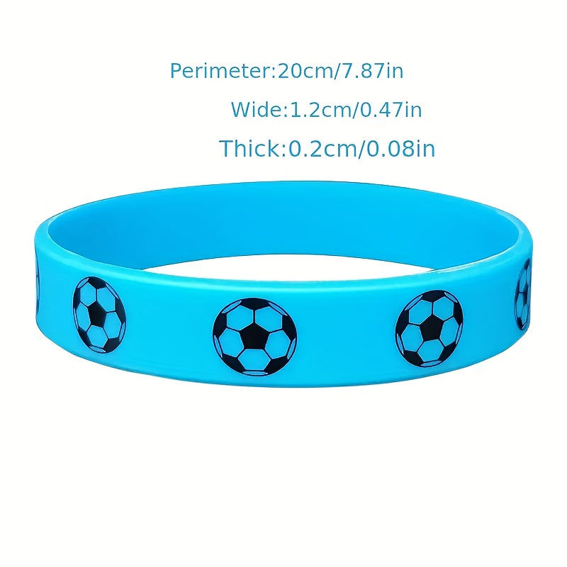 4 Pcs Soccer Motivational Rubber Wristbands - Multicolored Soccer Party