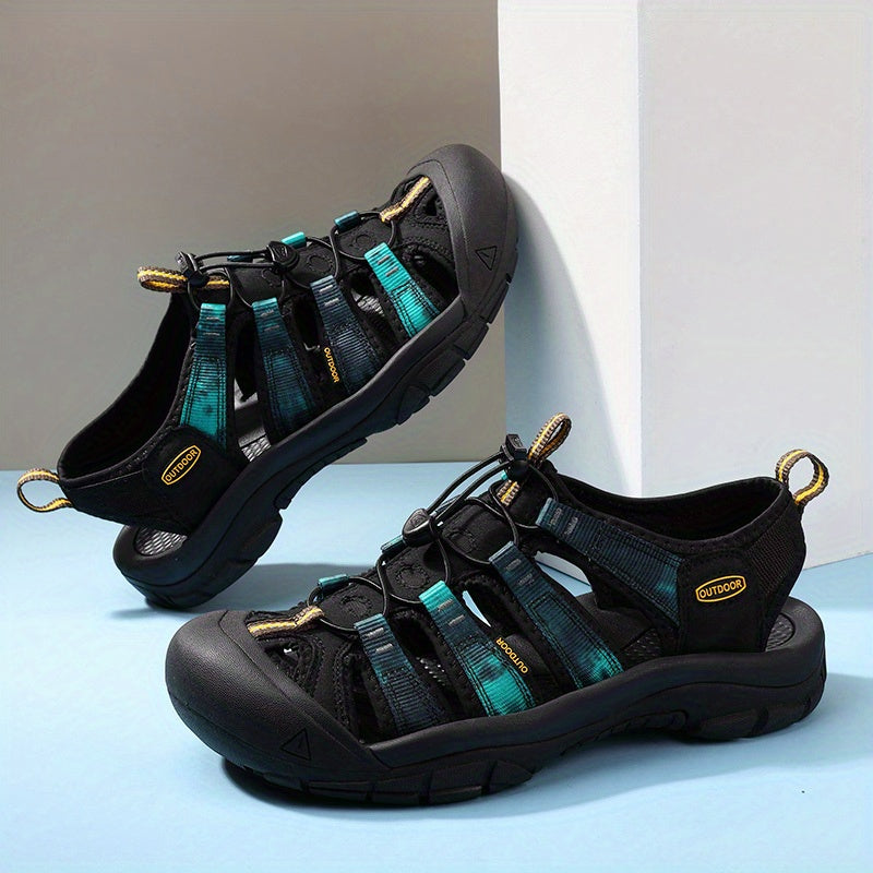 Men's Durable No Tie Sandals for Hiking and Beach