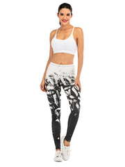Sexy Contrast Print Leggings High Waist Slim Leggings