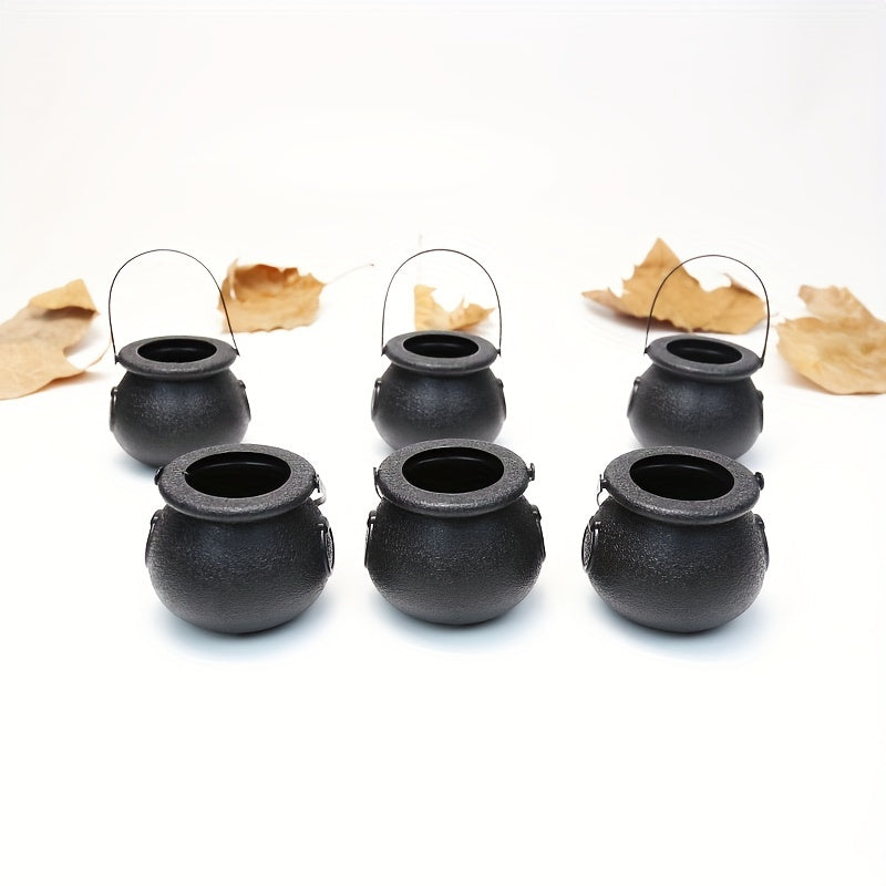 12pcs Mini Witch Cauldron Halloween Candy Buckets for Party Favors