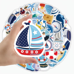 102pcs Cartoon Nautical Stickers for DIY Decorating