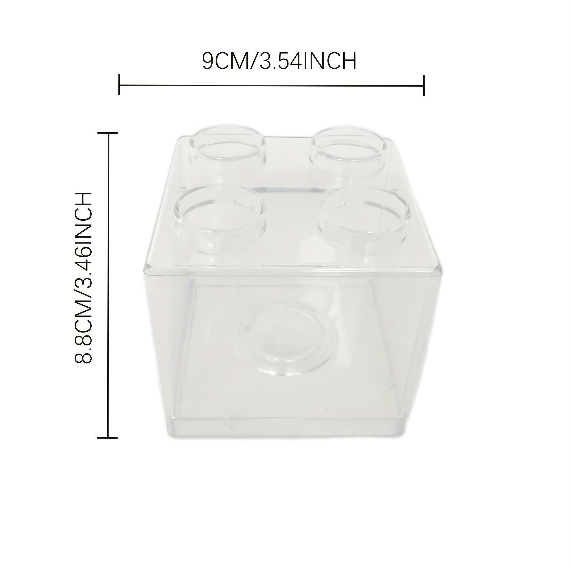 Building Block Storage Box Transparent Piggy Bank 4 Stud Stackable Tabletop