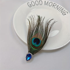Retro Style Peacock Feather Hair Clip for Women Girls