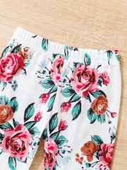Flower Print Leggings Casual Trousers