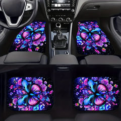 4pcs Abstract Butterfly Car Floor Mat Water absorbent Non slip Stain resistant