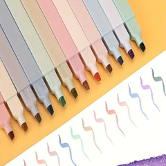 Morandi Highlighter Pen Set 10 Colors Soft Tip Bulk Pack