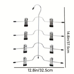 4 Tier Metal Skirt Hanger Pants Hanger Space Saving Non Slip Grip