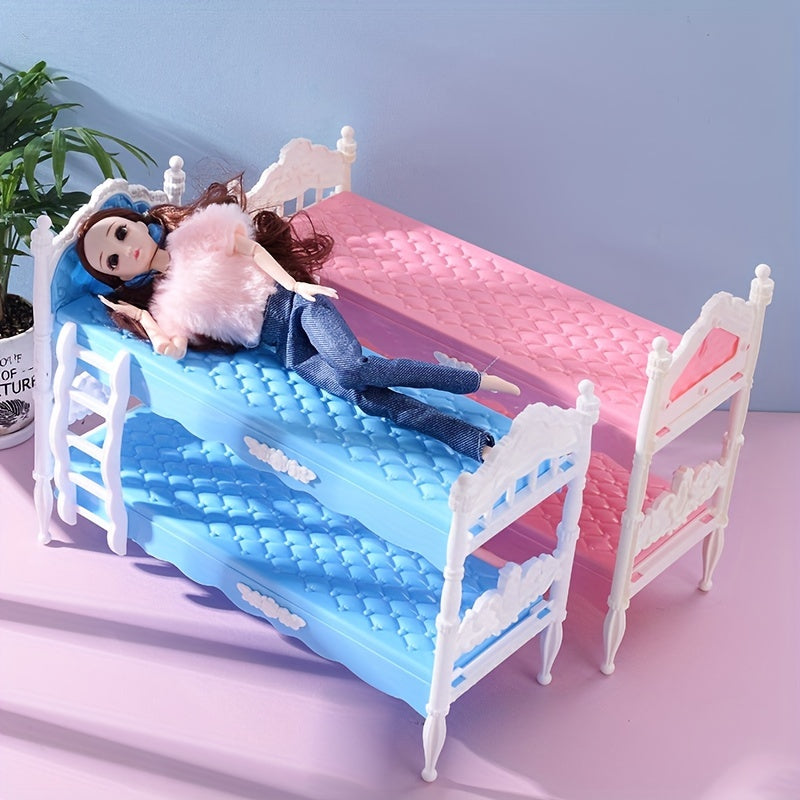 Doll Bunk Bed Set with Ladder and Guardrails, Ideal for Ages 3-6 Years