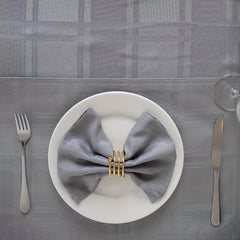 Natalie Gray Polyester Rectangle Tablecloth Wrinkle Resistant