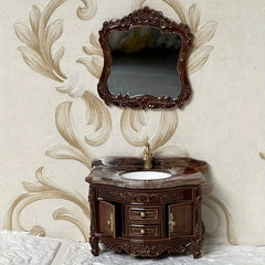 Vintage Bathroom Vanity Set with Drawers and Mirror Film Protector