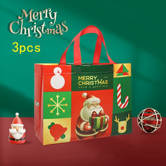 3pcs Christmas Non-woven Handbags Gift Bags Santa Claus Snowman