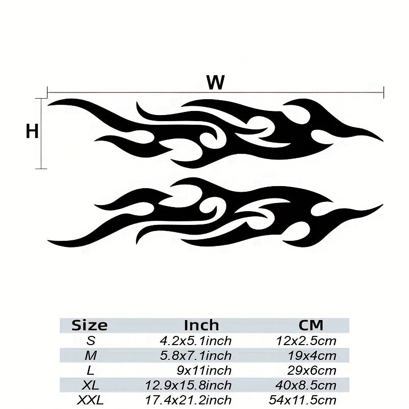 Flame Pattern Bumper Stickers, Waterproof Decorative for Car Scratches