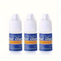 3pcs Nail Glue Transparent Adhesive Gem Gel Nail Art Manicure
