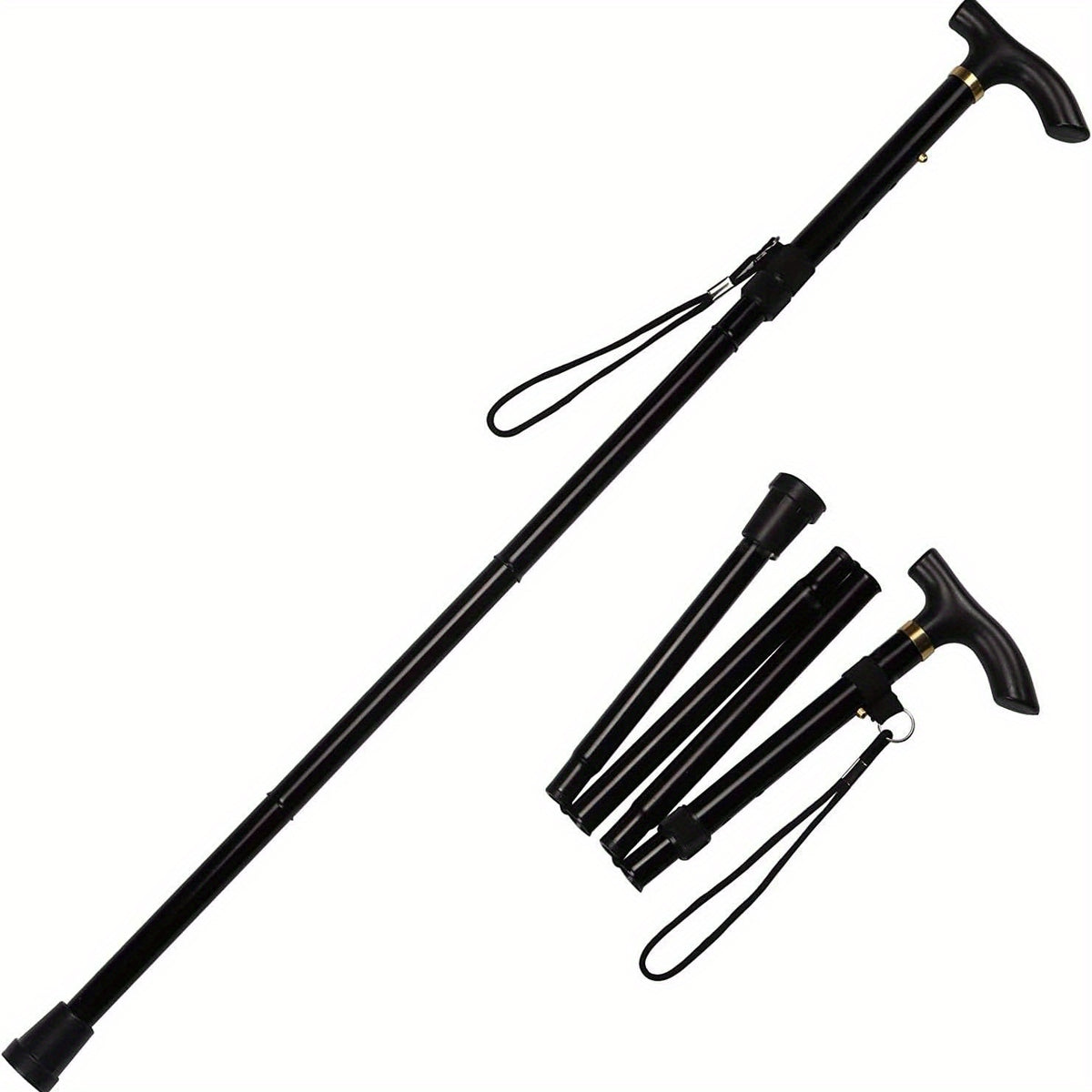 Folding Walking Stick Trekking Pole Adjustable Lightweight Hiking Stick