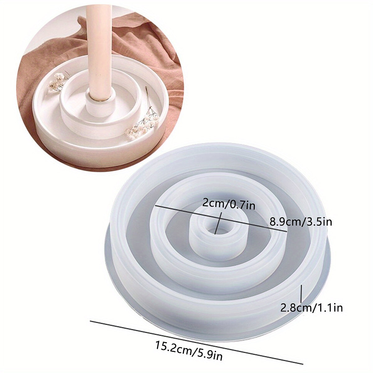 Round Resin Candle Holder Silicone Mold DIY Candle Making