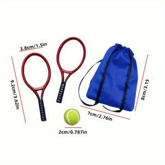 Mini Tennis Racket Set for Dollhouse Scene Accessories