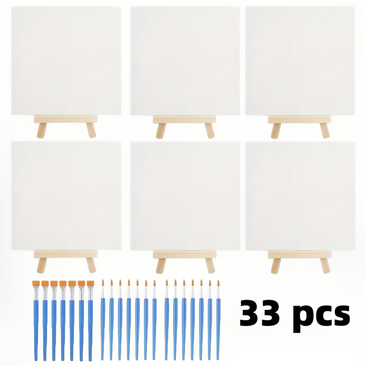 33pc Painting Set with Canvas, Easels, Brushes - Creative Art Project Supplies