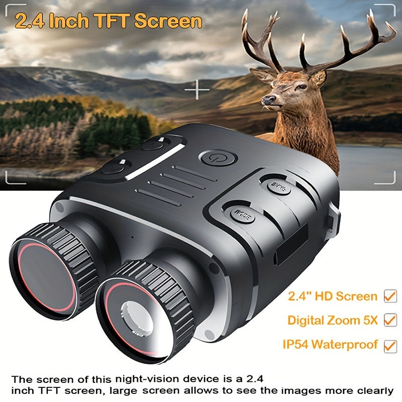 HD Infrared Night Vision Binoculars 5X Digital Zoom 6 1 Cm Screen
