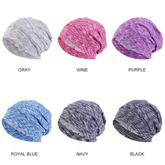 Satin Lined Beanie Cap Mixed Head Wrap Soft Elastic Turban Cap