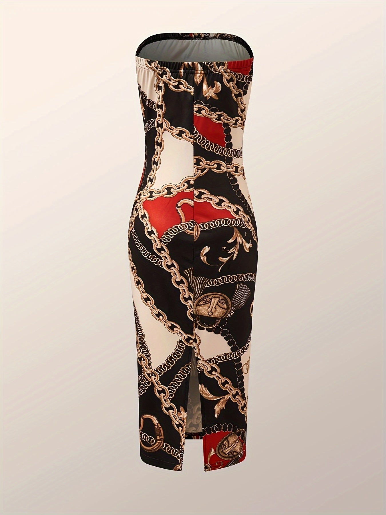 Women's Plus Baroque Print Cardigan & Tube Dress Set