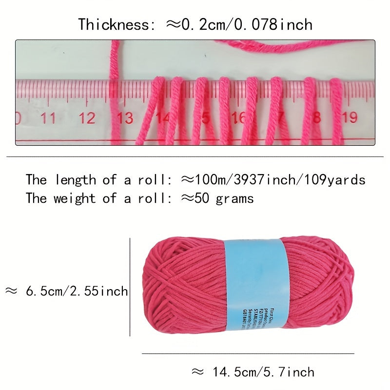 Soft Cotton Acrylic Blend Yarn 2mm for DIY Hats Scarves Coats