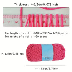 Soft Cotton Acrylic Blend Yarn 2mm for DIY Hats Scarves Coats