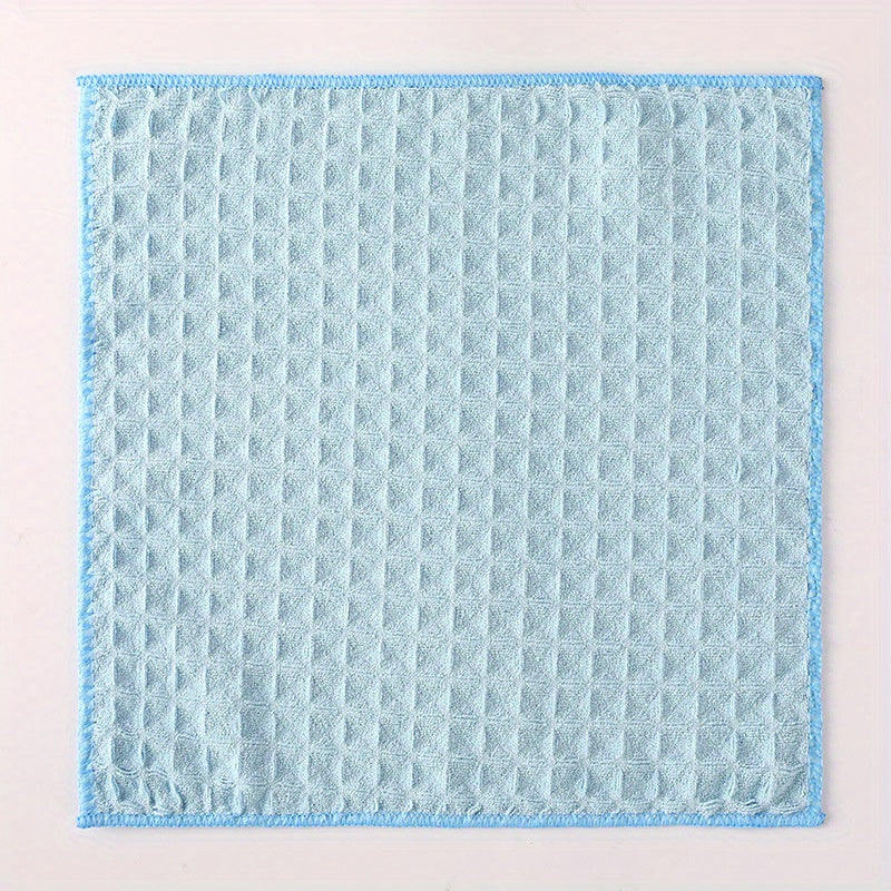 6pcs Microfiber Waffle Plaid Washcloths Absorbent Soft Bathroom Kitchen Cleaning