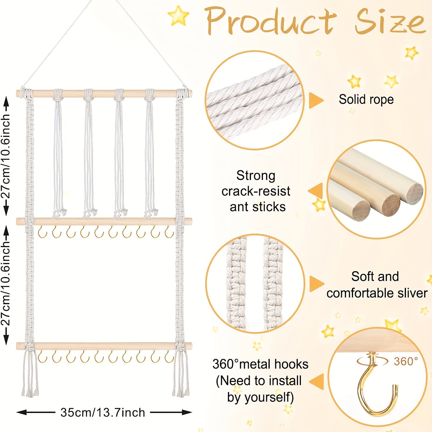 Headband Holder Storage Rack Girls Hair Accessories Organizer Wall Hanging Decor